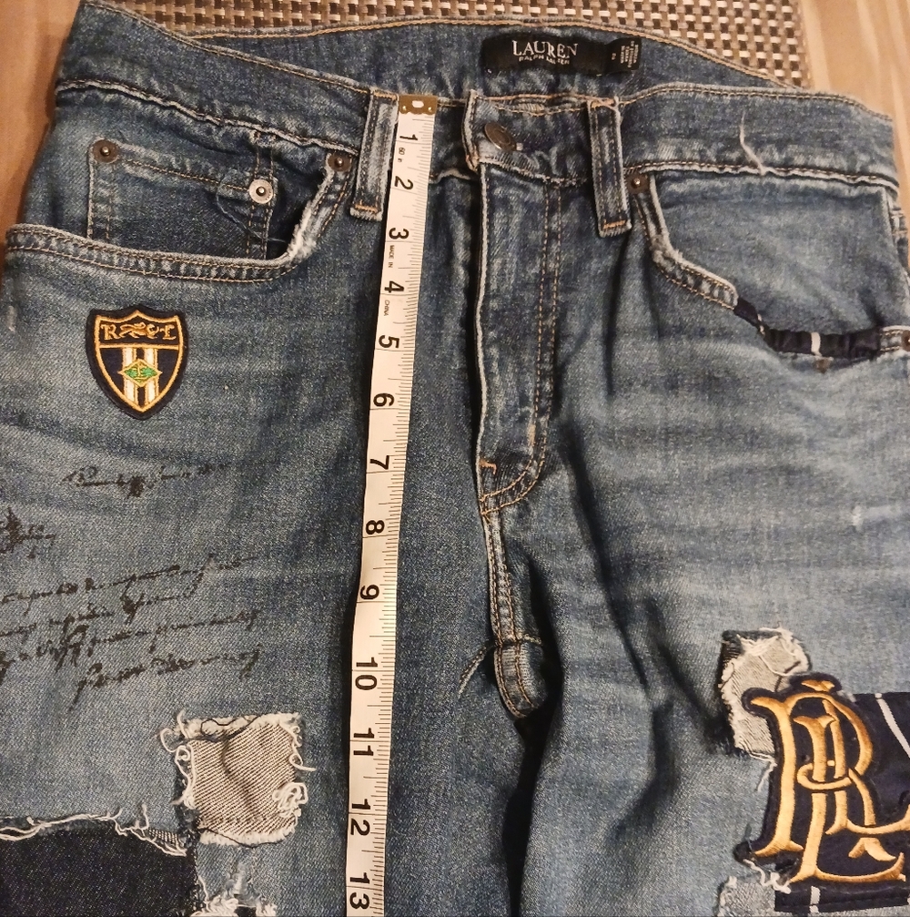 Lauren Ralph Lauren Blue Patchwork Jeans